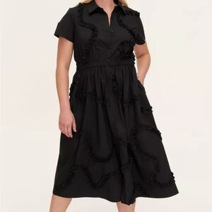BNWT Kate Spade ♠️ x Target 🎯 Ribbon Short Sleeve midi shirt dress/black/L